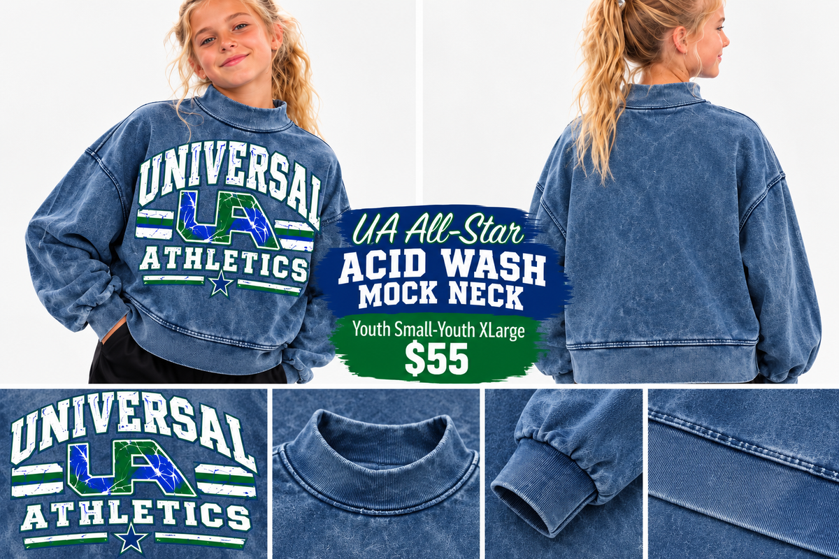 UA All-Star Youth Acid Wash Mock Neck Closing 10/2