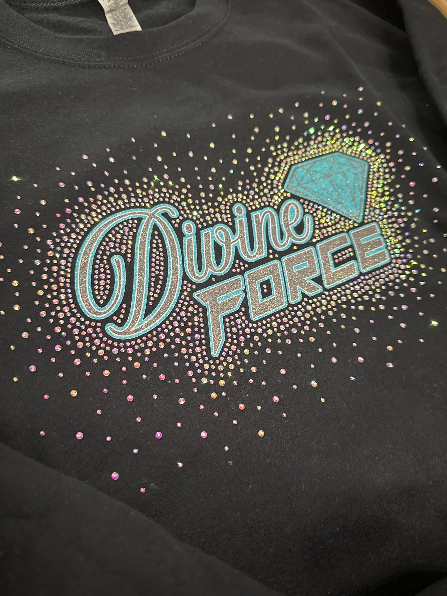 Divine Rhinestone Logo Crewneck Sweatshirt Adult Small
