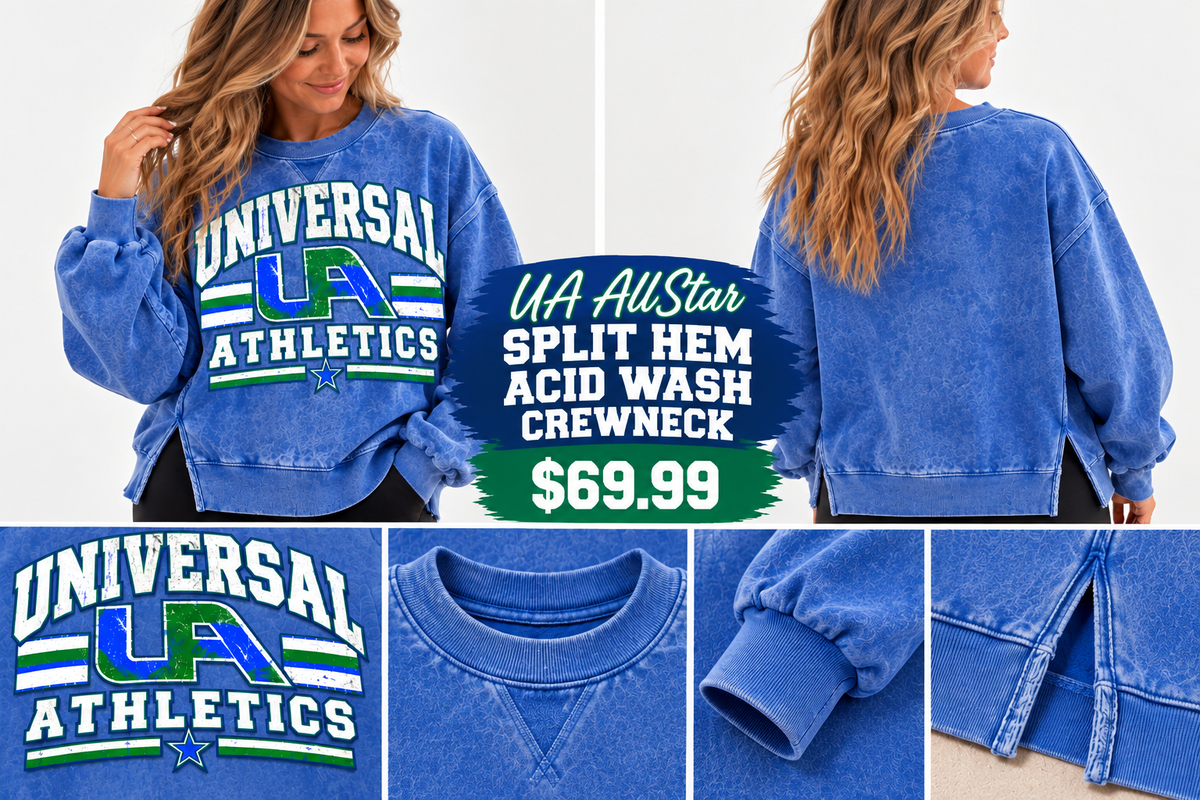 UA Split Hem Acid Wash Crewneck Closing 10/2