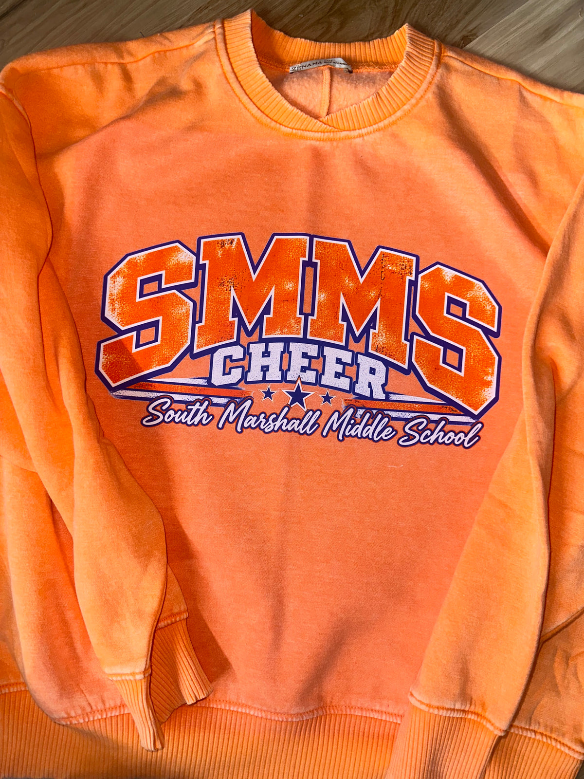 Mineral Wash Orange SMMS Cheer Oversized Crewneck