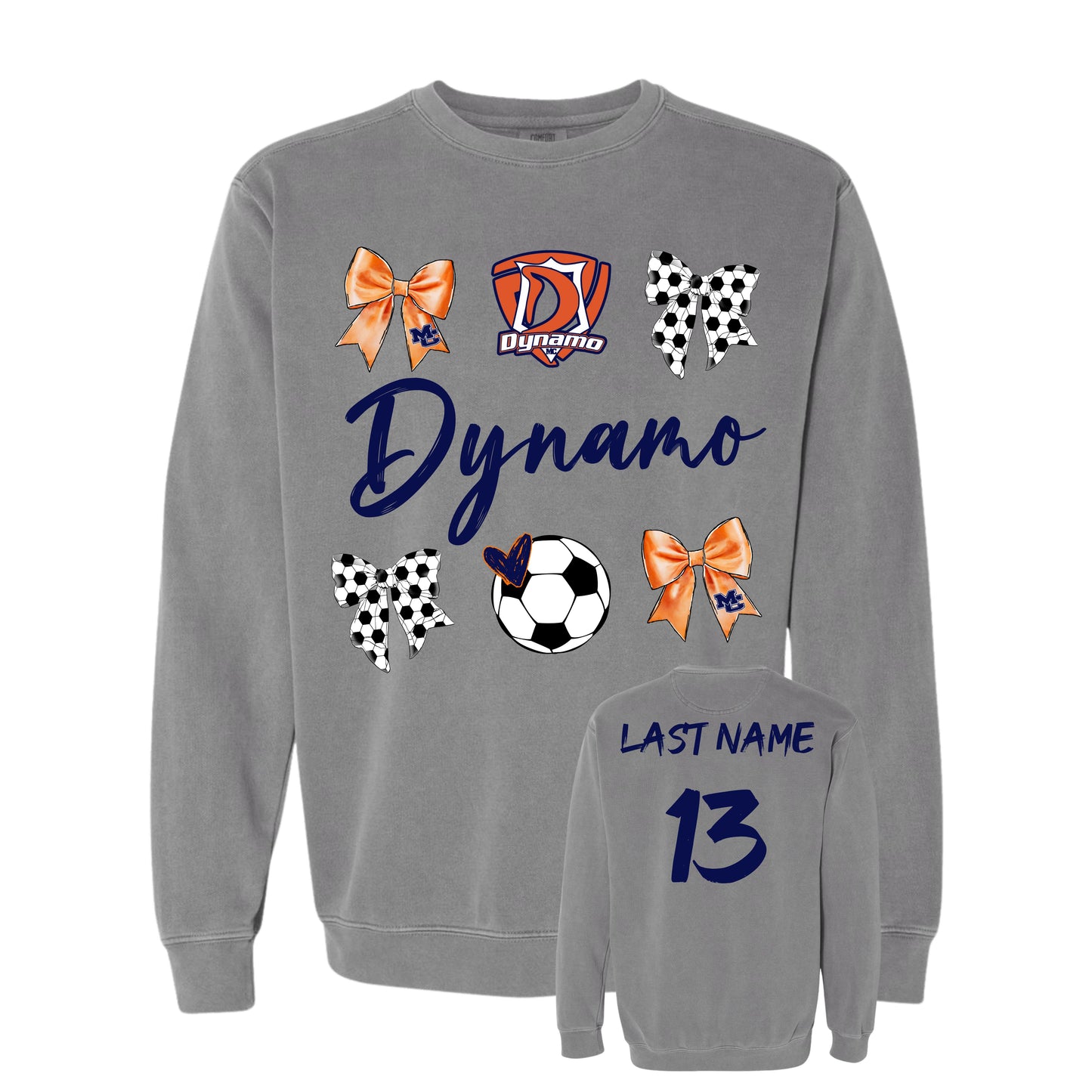 Dynamo Soccer Bow Comfort Color Grey