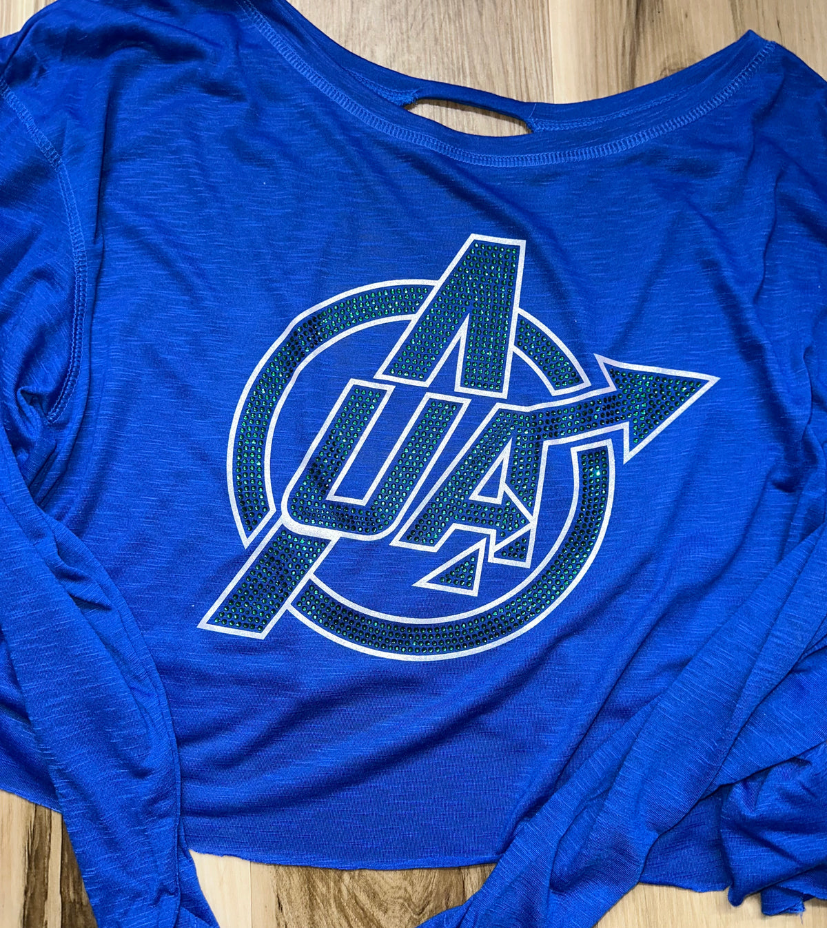 UA Open Back LS- UA Rhinestone Logo