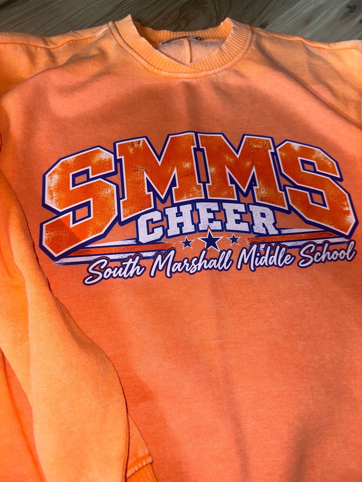 Mineral Wash Orange SMMS Cheer Oversized Crewneck