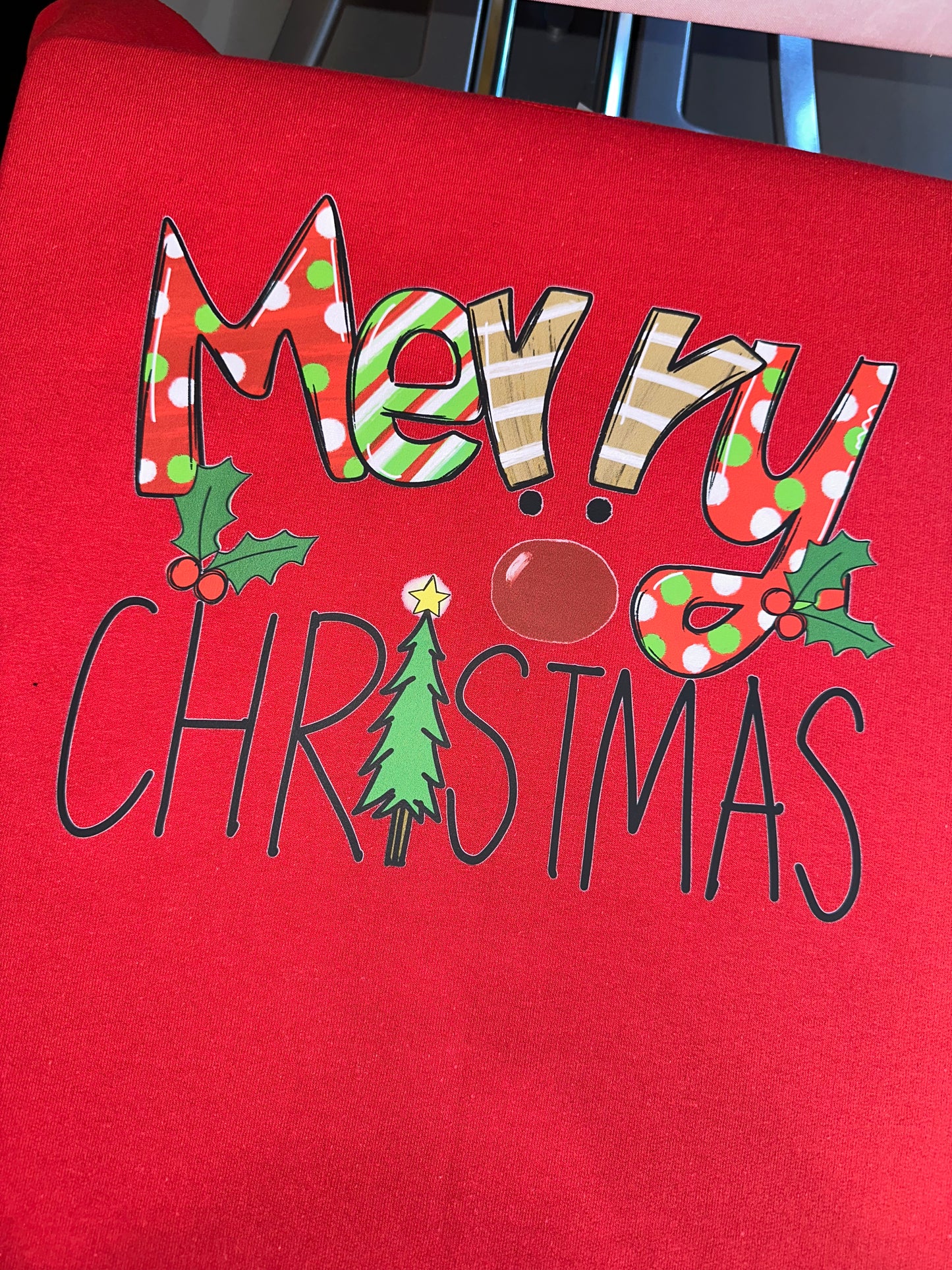 Merry Christmas (Red Crewneck Sweatshirt)