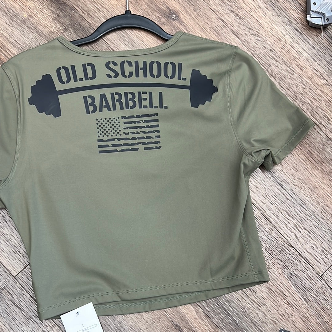 OSB Halara Green Front Cut Out Shirt