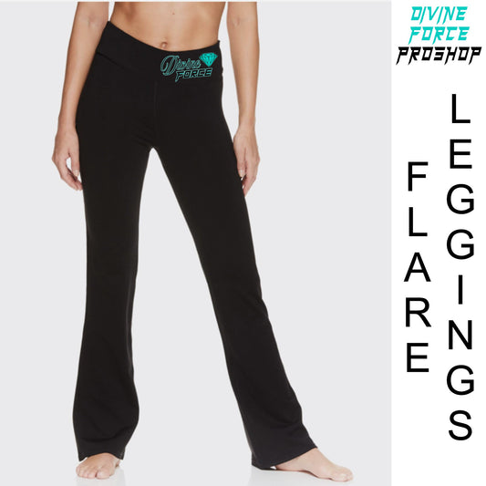 Divine Yoga Flare Pant with Glitter Logo