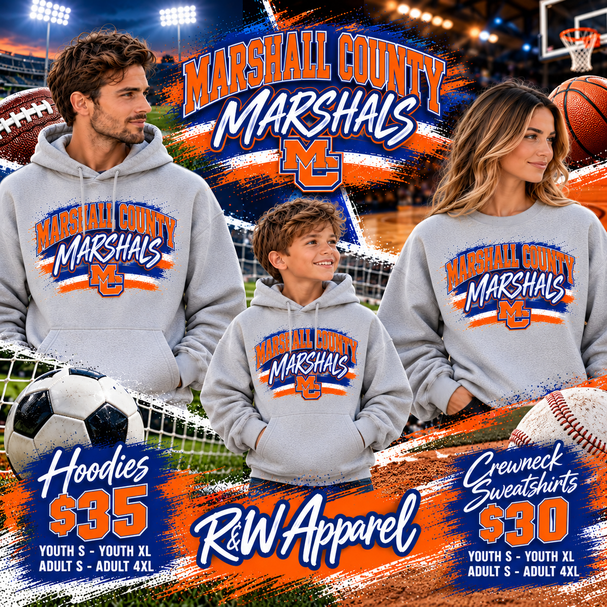 Marshall County Marshals 2026 Hoodie/Crewneck