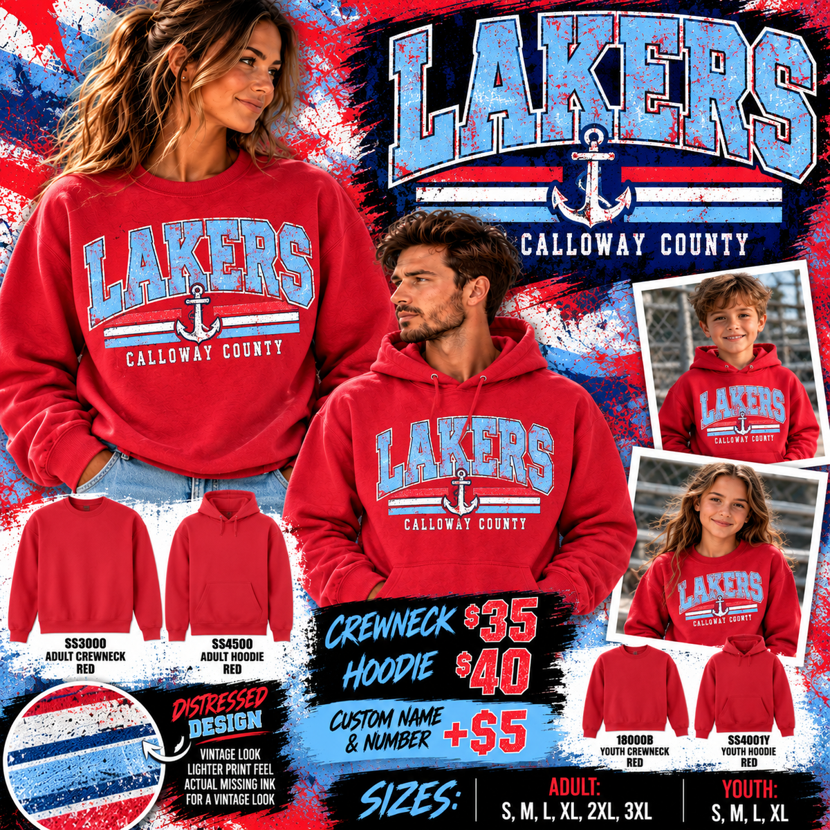 Calloway Co Lakers Red Retro Hoodie