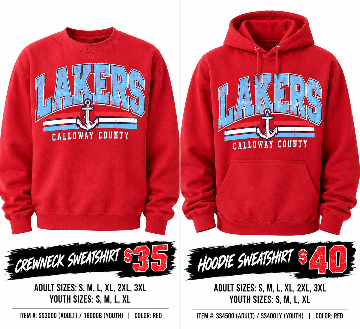 Calloway Co Lakers Red Retro Hoodie