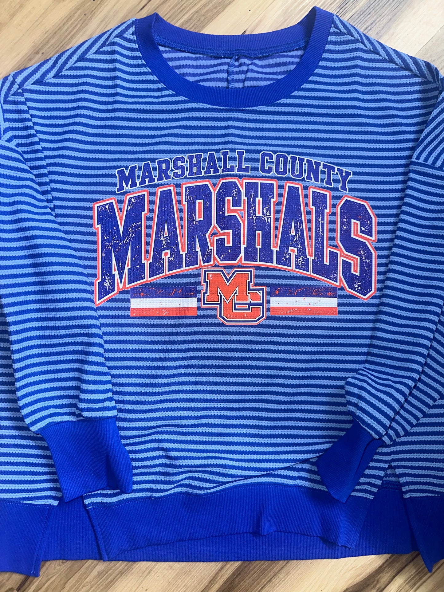 Marshals Ribbed Royal Blue Striped Tunic