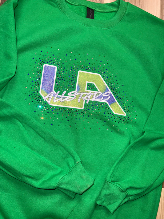 UA Green Rhinestone Crewneck