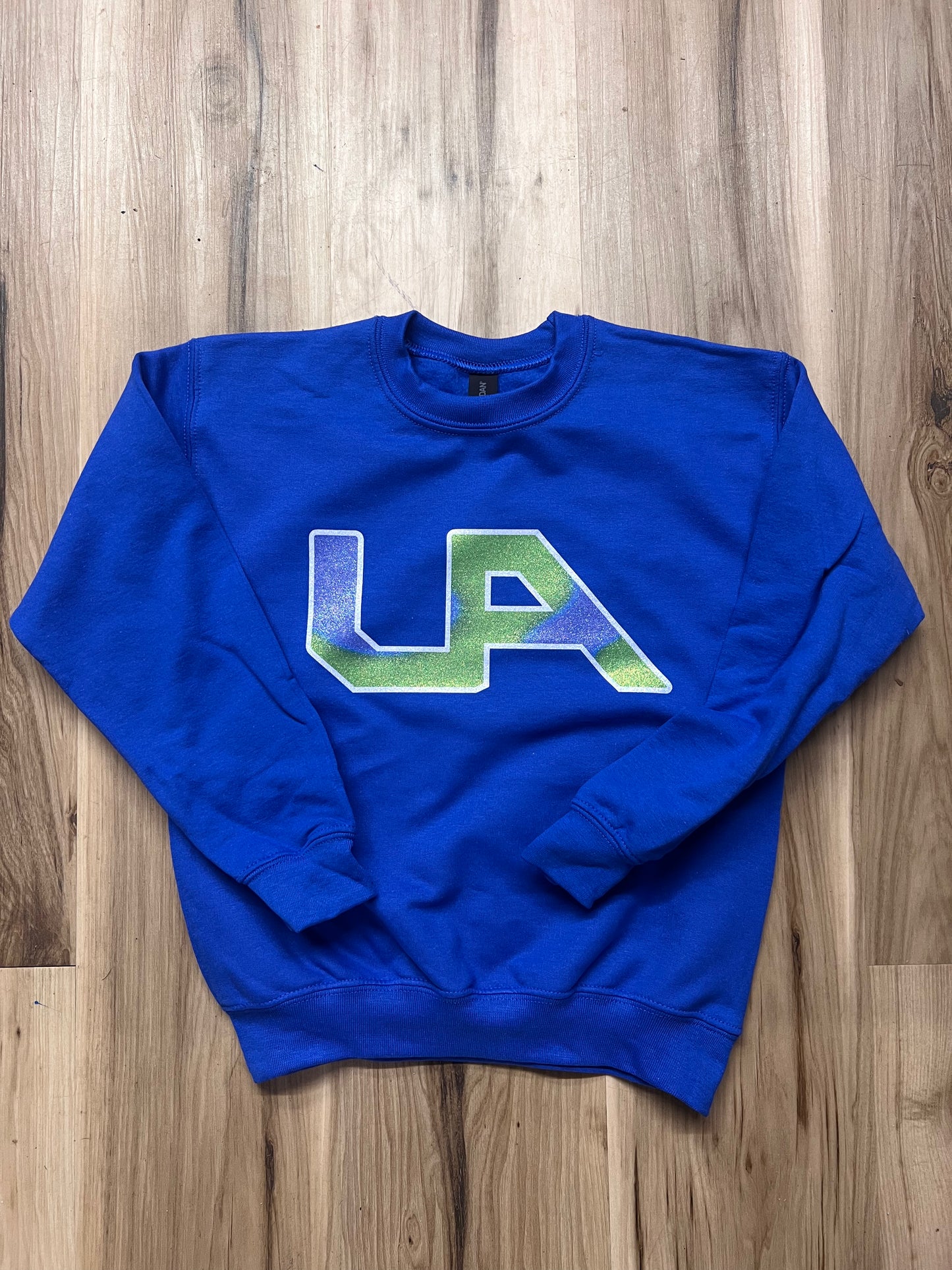 UA Royal Youth Glitter Logo Crewneck