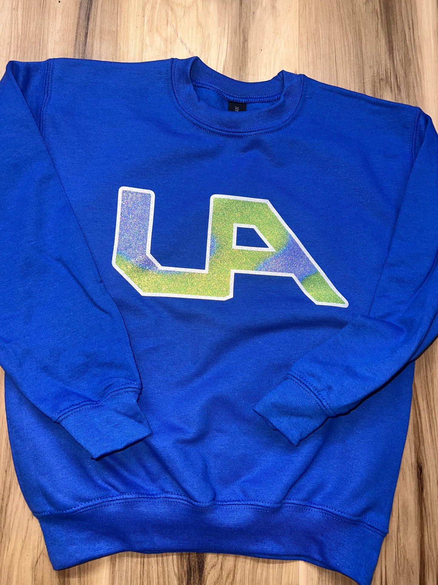 UA Royal Youth Glitter Logo Crewneck