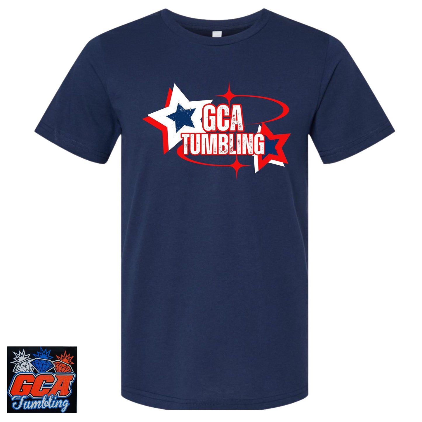 GCA Tumbling Multi Star Navy Tee